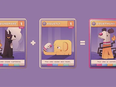 Idea Combinations card card game cards character design flat game gradient illustration illustrator minimal simple video game