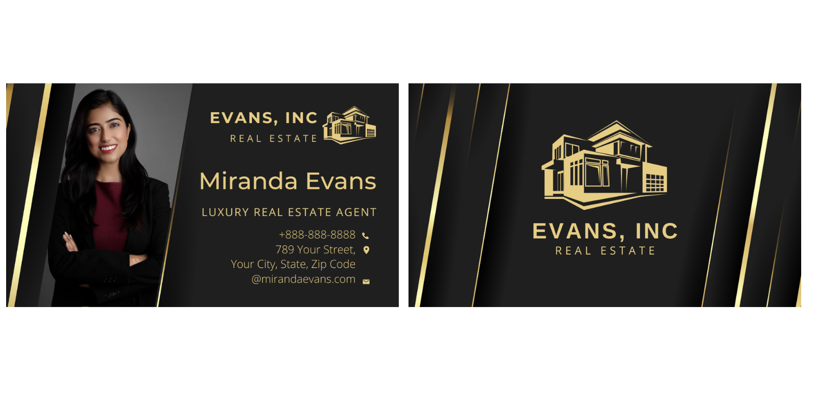Modern Real Estate Business Card branding business card professional real estate