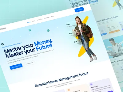 Student Finance— Saving & Earning Tips Platform bak creative design figma finance finance management finance website graphic design landing page student ui uiux wallet wallet website