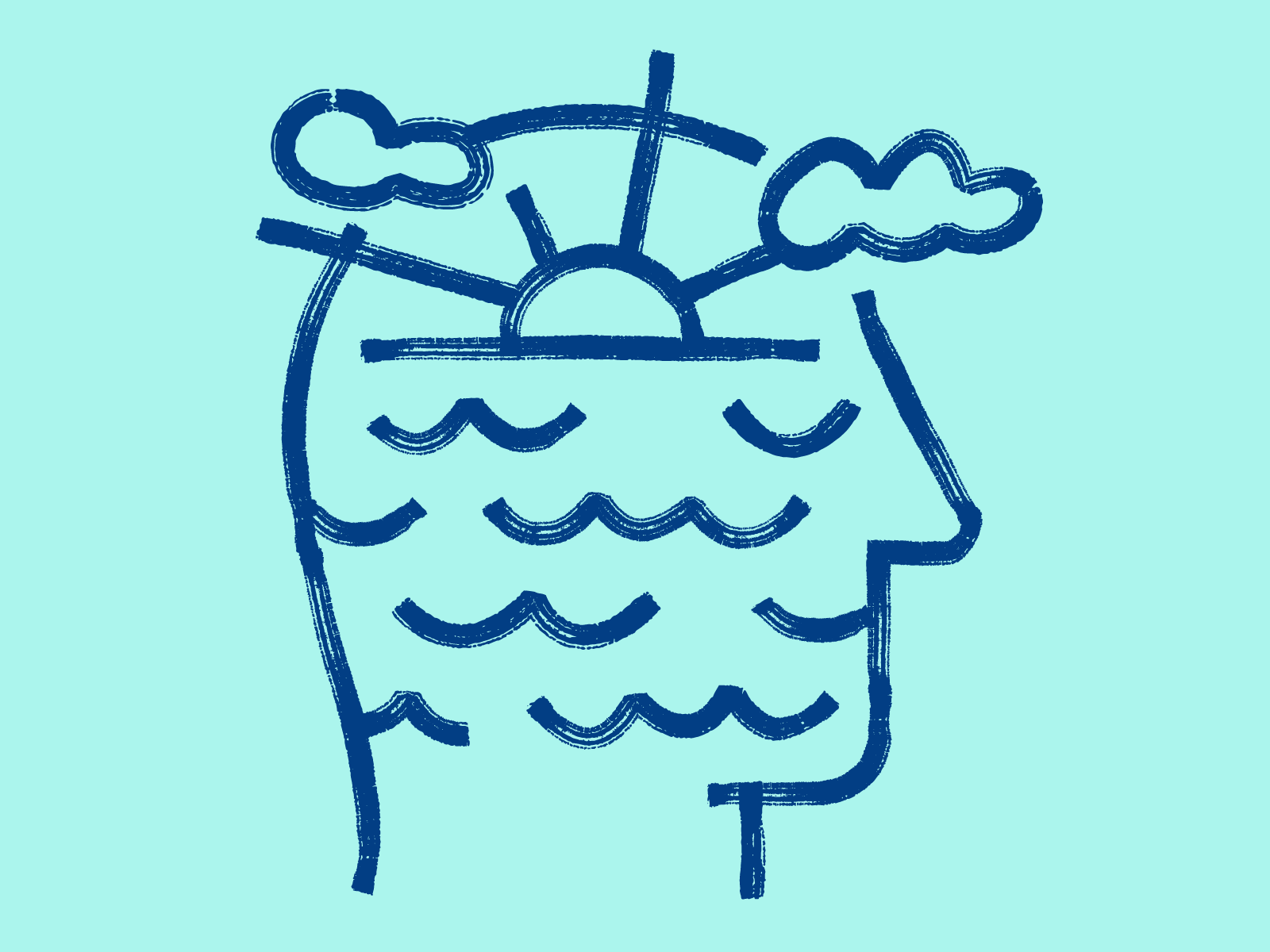 🌤️ 😌 🌊 art calm doodle fun illustration ocean peace sun sunset vector