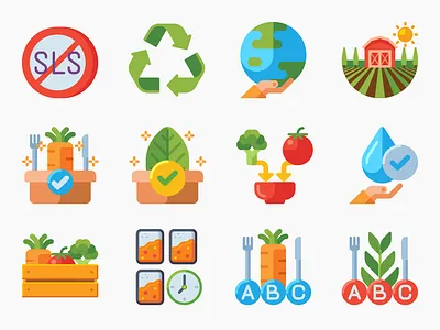 90 Plant-Based Icon Set branding design graphic design icon icons illustration ui ux vector