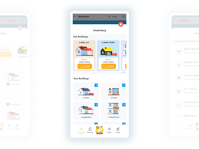 Gamification | Inventory/Shop Screen illustration