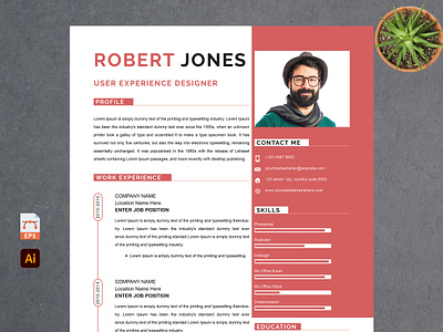Modern Resume branding design graphic design graphic designer cv professional cv resume template