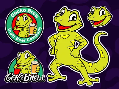 Gecko Brew Mascot Logo adobeillustrator animal beer beerlogo character characterdesign craftbeer graphic design illustration logo mascot mascotlogo vector