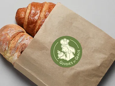 Goodies By Grace - Logo Design bakery branding bread graphic design green logo