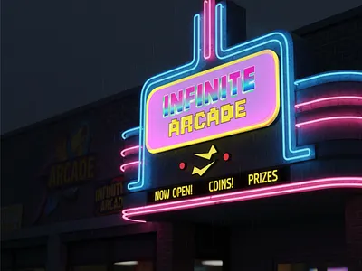 Infinite Arcade presentation (logo sign) arcade buisness design graphic design illustration logo