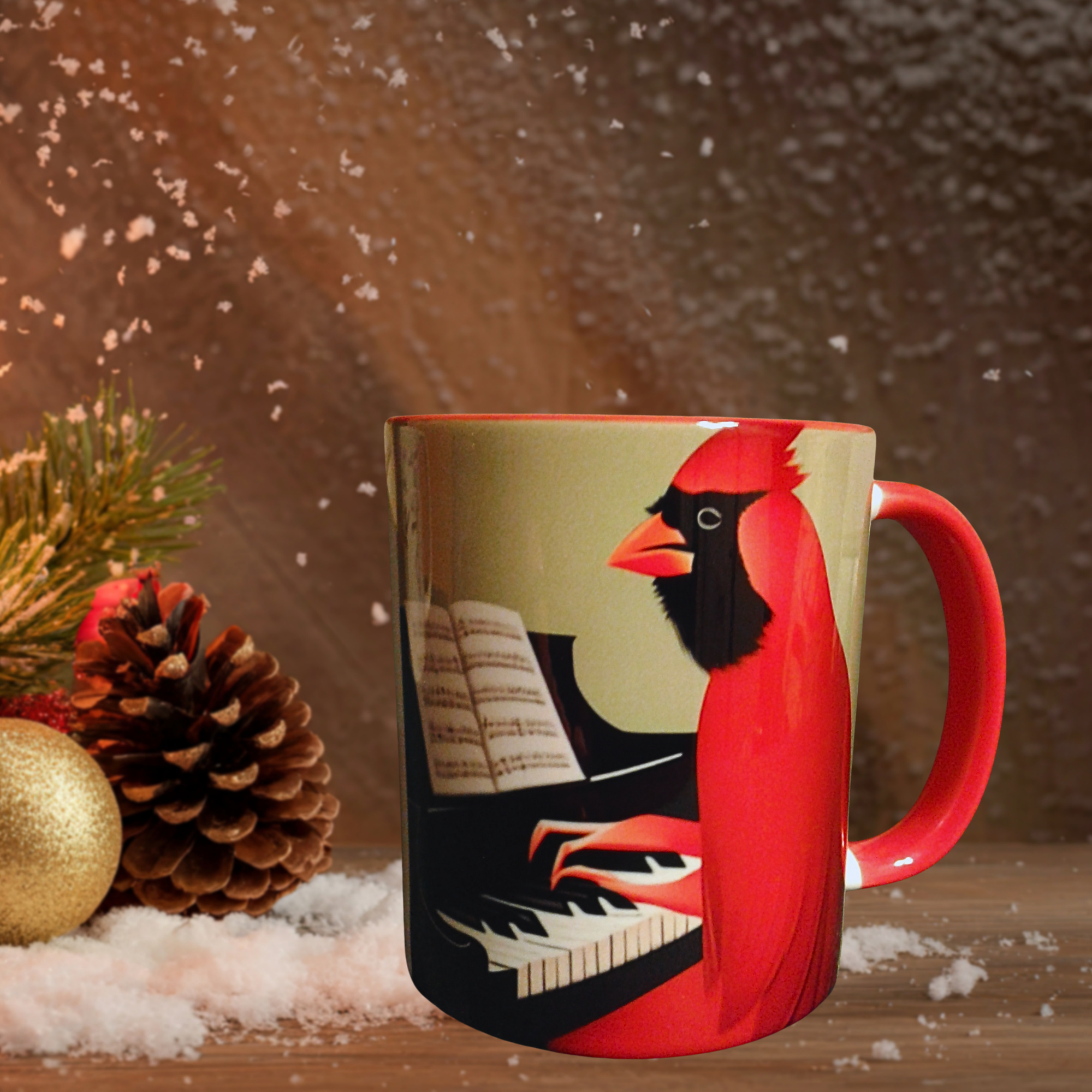 Cardinal Coffee Mug Design merchandise design mug design nature print on demand product design
