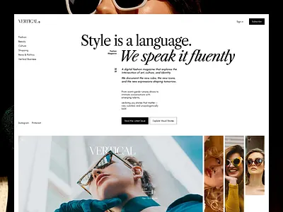 Bold Editorial Web Magazine — Fashion Redefined 10am design digital magazine editorial design fariz fashion fashion magazine fashion web fashion website landing page landingpage magazine website minimal design model modern layout style typography web web design