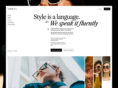 Bold Editorial Web Magazine — Fashion Redefined 10am design digital magazine editorial design fariz fashion fashion magazine fashion web fashion website landing page landingpage magazine website minimal design model modern layout style typography web web design