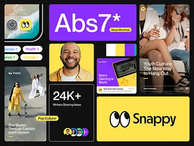 Snappy - Visual Identity app app identity brand identity branding color creative identity design design exploration graphic design identity identity exploration logo logo ui news platform identity social media typography ui visual brand visual identity
