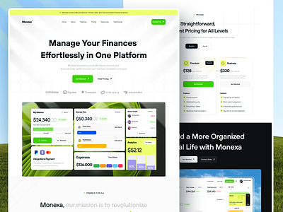 Monexa - Banking Landing Page 💵 3d animation app bank branding design dribbble freelance graphic design illustration logo minimal mobile design mobile ui motion graphics shoots ui uidesigner ux uxdesign