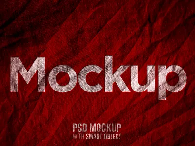 Realistic Fabric - PSD Text Effect apparel branding canvas cloth clothing cotton fabric fashion folded lettering material mockup print psd realistic text effect textile texture typography wrinkled