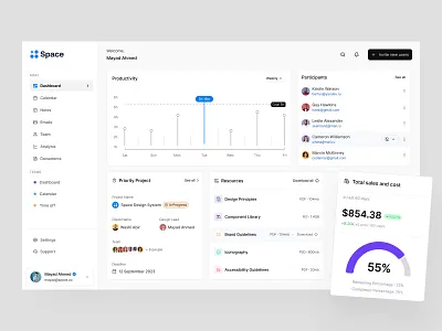 SaaS Team & Project Management Dashboard dashboard design design design agency design system product design productivity project management saas saas dashboard design saas design startup team dashboard tools ui ui inspiration uiux design visual design web app design web app ui web application