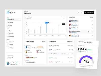 SaaS Team & Project Management Dashboard dashboard design design design agency design system product design productivity project management saas saas dashboard design saas design startup team dashboard tools ui ui inspiration uiux design visual design web app design web app ui web application