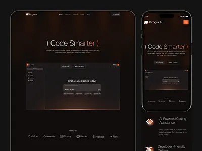 Ai agent website design - Progra.ai agent website. ai design ai website figma landing page marketing tech uxui webflow build website