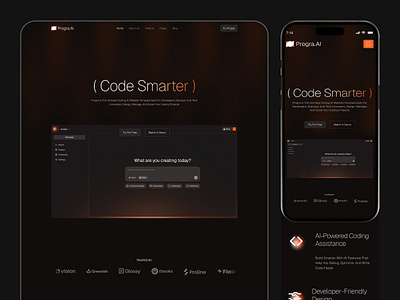 Ai agent website design - Progra.ai agent website. ai design ai website figma landing page marketing tech uxui webflow build website