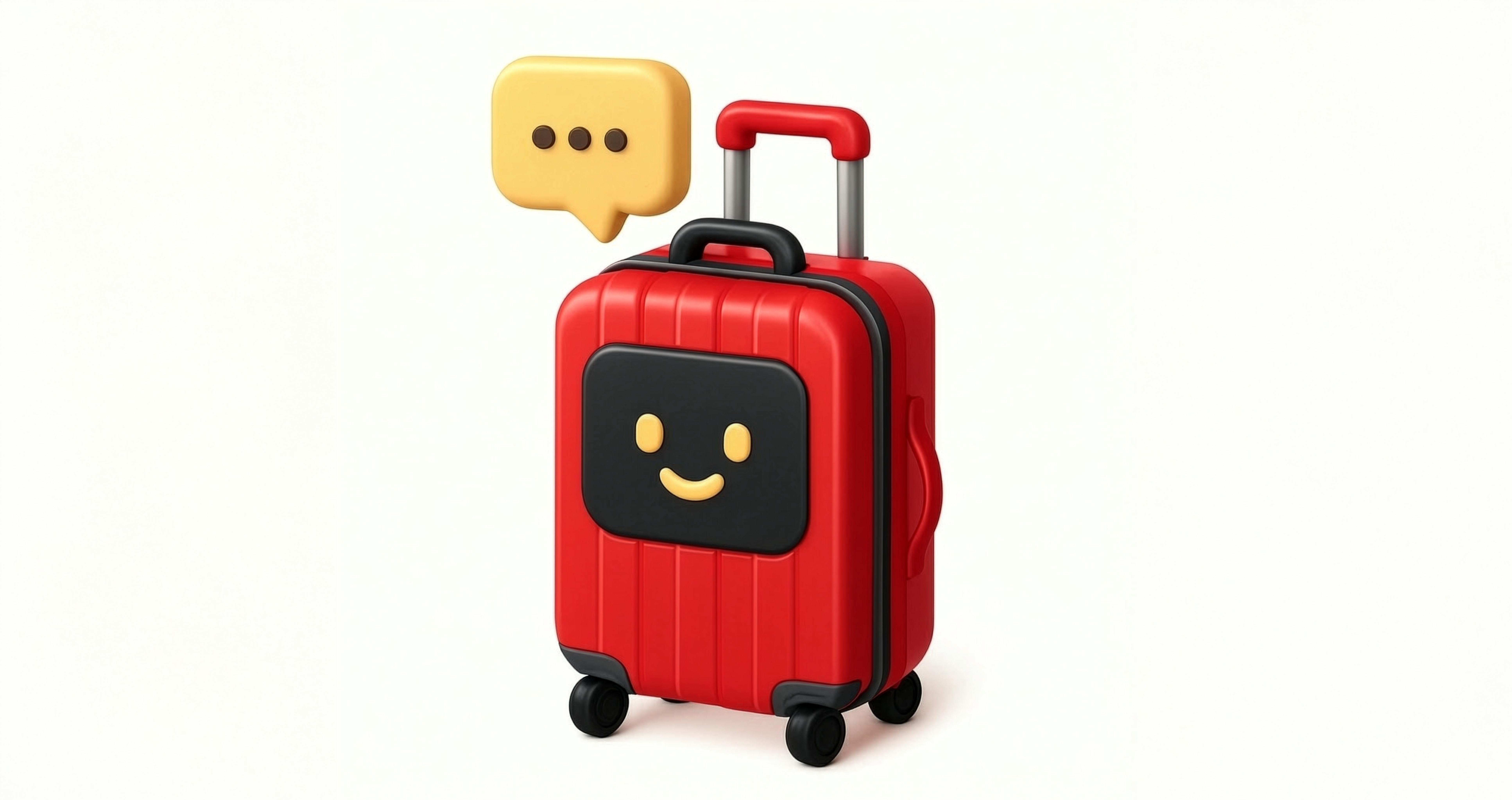 3D Ai Travel Assistant Icon 3d appdesign assistant chatbot interface loop luggage suitcase tourism travel ui vacation