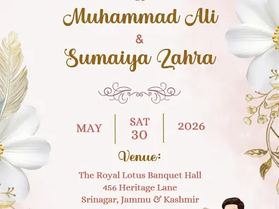 Muslim Engagement Invitation Card Pastel Design Online card engagement invitation muslim