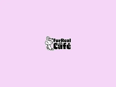 FurReal Café – Character Logo & Branding black and white logo branding café logo café mascot cartoon illustration character logo coffee shop branding creative logo fun branding graphic design logo design mascot design playful typography retro style vector art