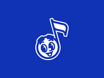 Happy Face Music Note Logo app branding design face fun graphic design happy illustration logo minimalist music notations note smile song vector