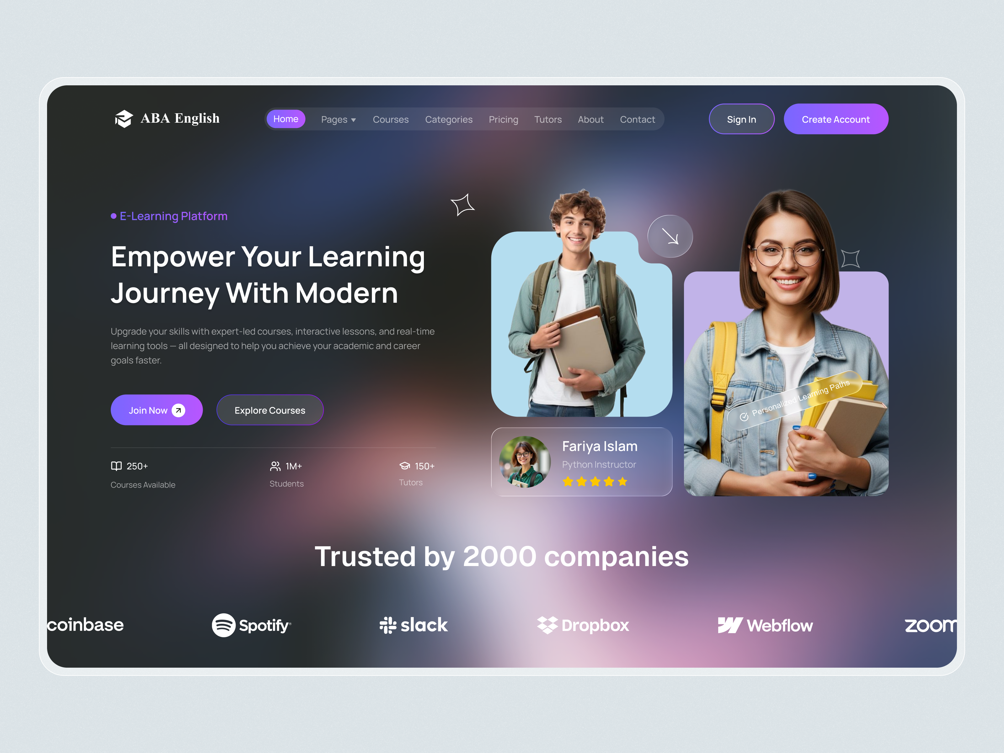 Example of Landing Page & Website UI Design