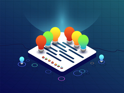 Ideas isometric illustration for web and print book illustation branding brochure brochure design design flyer graphic design hero image home page illustration illustration isometric isometric illustration print items print template ui vector