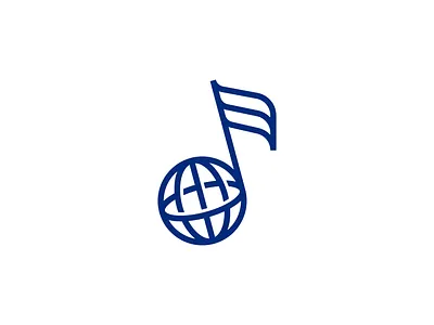 Modern World Music Note Logo app branding design entertainment graphic design logo minimalist music notations note sing song vector