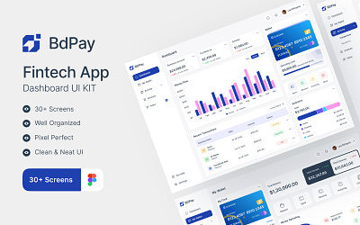 Fintech-Dashboard Design UI KIT analytics dashboard banking app design clean dashboard ui dashboard design data visualization ui figma dashboard kit figma ui kit finance app ui finance dashboard financial app template fintech saas ui fintech ui kit modern ui kit money management ui payment app ui pixel perfect ui saas dashboard ui transaction dashboard ui ux design wallet app ui