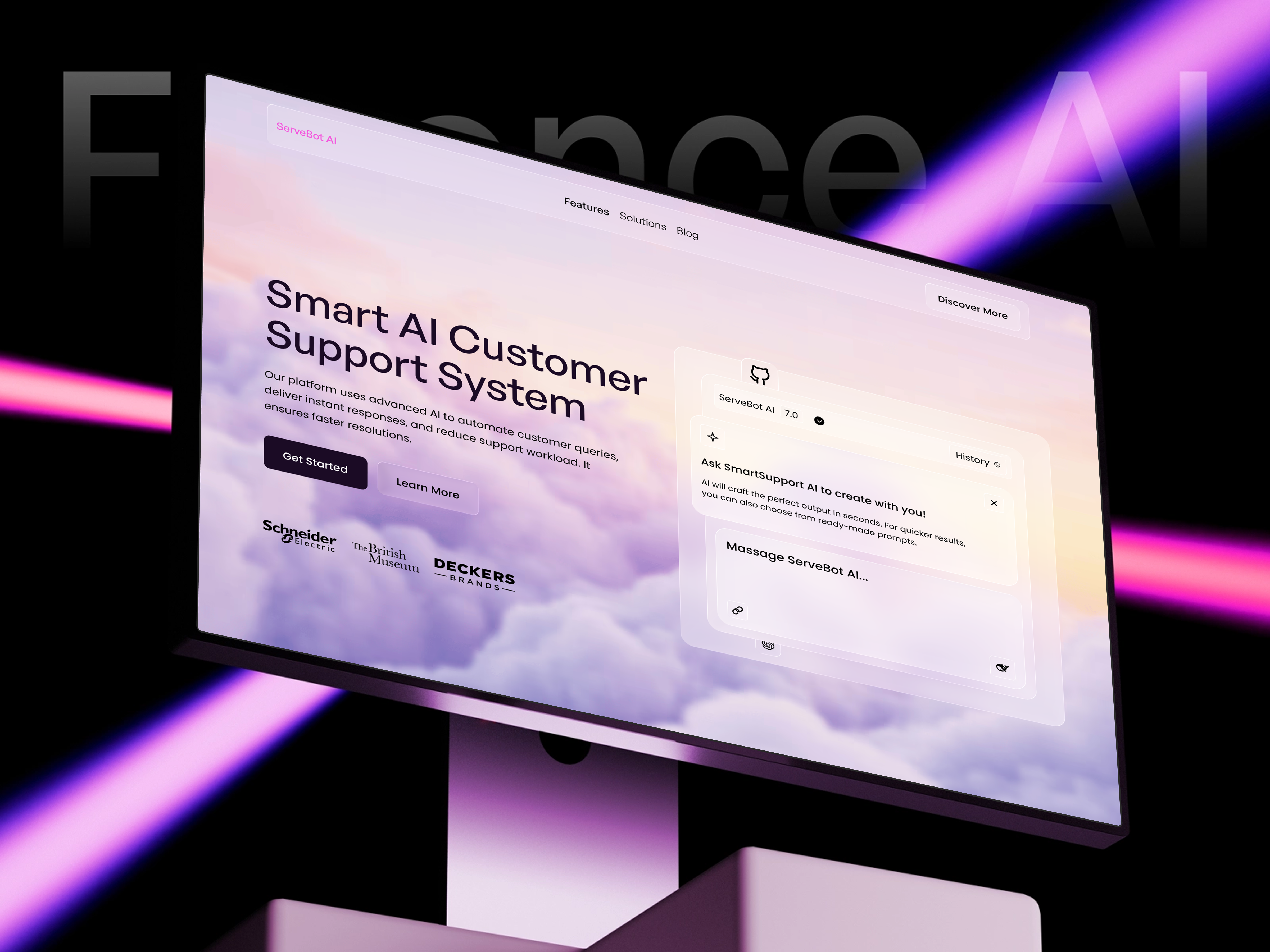 AI Customer Support Agent Website ai ai chatbot system ai customer support ai helpdesk platform ai saas platform ai ticketing system customer query automation customer service automation servebot ai smart support ai support automation software web design