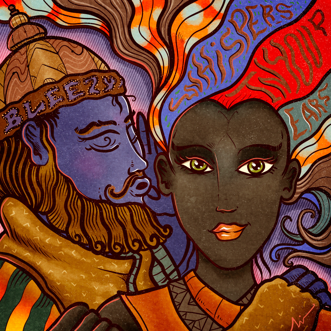 "Whispers in your ears" art branding color pencil comic couple cover design draw dream illustration love manga music portrait poster tee shirt vintage water ink