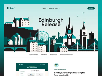 Skuid - Edinburgh Release Illustration buildings edinburgh flat illustration layout minimal saas skuid skyline technology ui website