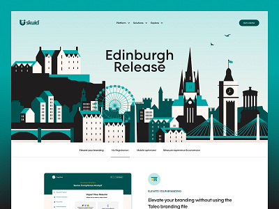 Skuid - Edinburgh Release Illustration buildings edinburgh flat illustration layout minimal saas skuid skyline technology ui website