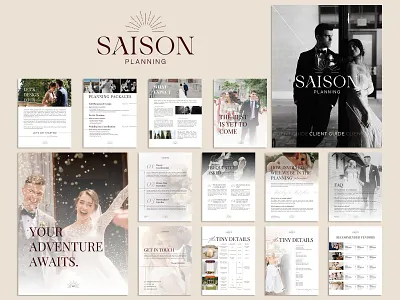 Client Guide Book Design for Saison Planning book brand branding design digital digital art document document design ebook ebook design elegant event event planning graphic design identity branding layout design minimal modern wedding
