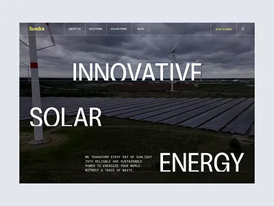 Sundra | Solar & Wind Energy Website Concept clean energy concept design energy company energy technology figma design green energy landing page minimal design modern ui pixxen pixxen uiux renewable energy solar solar energy sustainable design uiux design ux design web ui website design wind energy