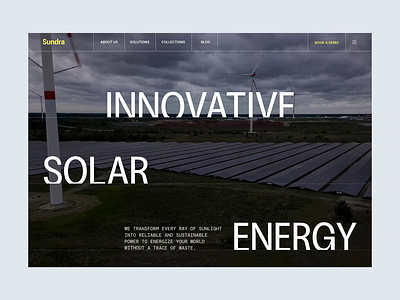 Sundra | Solar & Wind Energy Website Concept clean energy concept design energy company energy technology figma design green energy landing page minimal design modern ui pixxen pixxen uiux renewable energy solar solar energy sustainable design uiux design ux design web ui website design wind energy