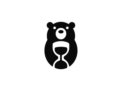 Bear Hourglass Logo animal bear branding clock cub forest hourglass icon identity logo logo design logotype minimal logo sand timer vector wildlife