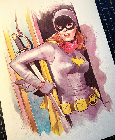 Batgirl watercolor painting batgirl batman painting watercolor