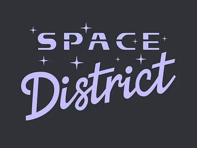 Space District Lettering aegd custom district graphic design hand lettering lettering logo logotype space sticker type typography