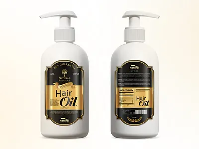 Hair oil bottle cover design 3d bottle branding cosmatric cover graphic design hairoil logo minimal natural oil premium product design