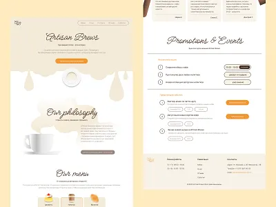 Coffee shop landing page design illustration ui ux vector web