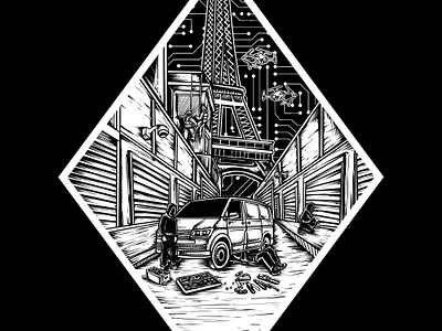 Trente Six art artwork cats customdesign design drone illustration logo military police tactical tacticalart tshirt van