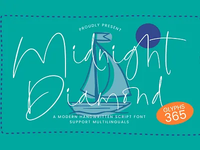 Midnight Diamond - A Modern Handwritten Script Font beauty bold calligraphy chic fashion femine font handwritten lettering logo luxury masculine modern monoline retro script signature style thin typeface