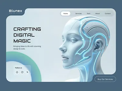 Futuristic AI Hero Section — HTML, CSS & GSAP Animation aiui animation frontend futuristicdesign gsap herosection htmlcss interactiondesign landingpage modernui uidesign webdesign