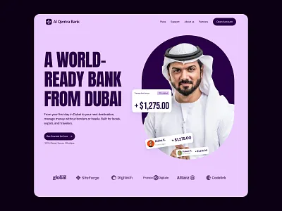 Al Qentra Bank — Fintech Website Design banking landing page banking website design finance app finance landing page financial service fintech fintech landing page fintech website fintech website design focotik landing page ui ui ux design website website design website ui