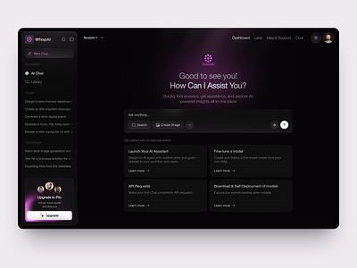 Dashboard for AI/ML tools design interface product service startup ui ux web website
