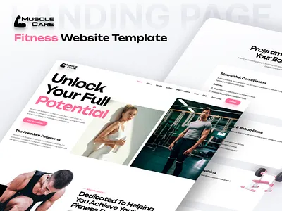 MuscleCare – OnePage Fitness Template designtocodes fitness fitness templates fitness website template fitness website ui health care health care website one page template design website design