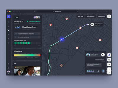 Dashboard for Taxi GPS Navigation design interface product service startup ui ux web website