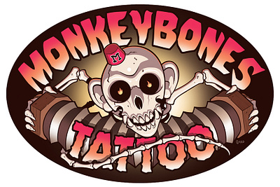 Monkeybones Sign Design advertising graphic design sign tattoo