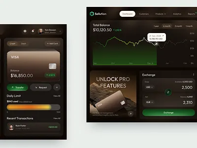 Dashboard for Fintech design interface product service startup ui ux web website