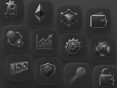 Crypto 3D Icon Animation 3d 3d animation 3d crypto icon 3d icon animation bitcoin 3d icon black white crypto icon currency icon design global icon icon design icon illustration illustration security statistic icon